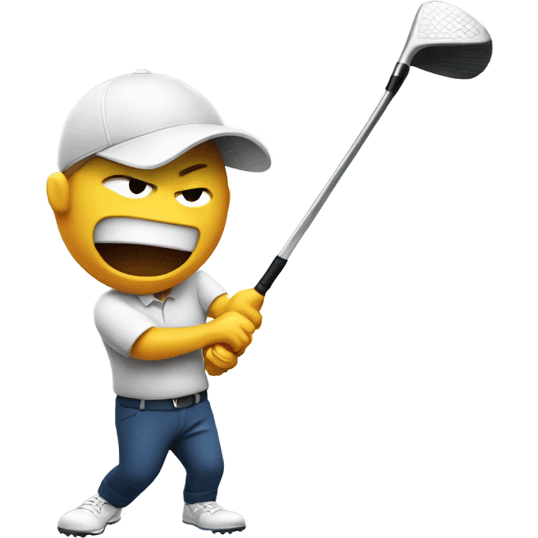 Angry golfer breaking a golf club emoji