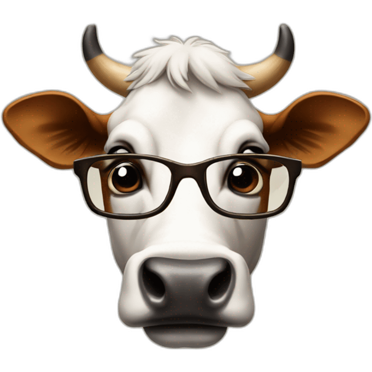 Big cow with glasses emoji