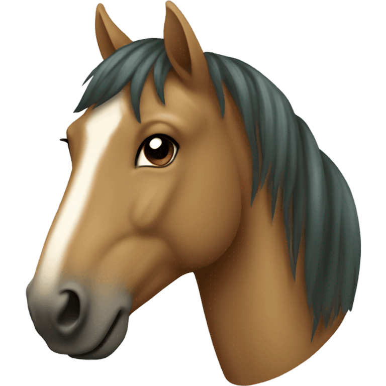 light brown greenish  horse face emoji