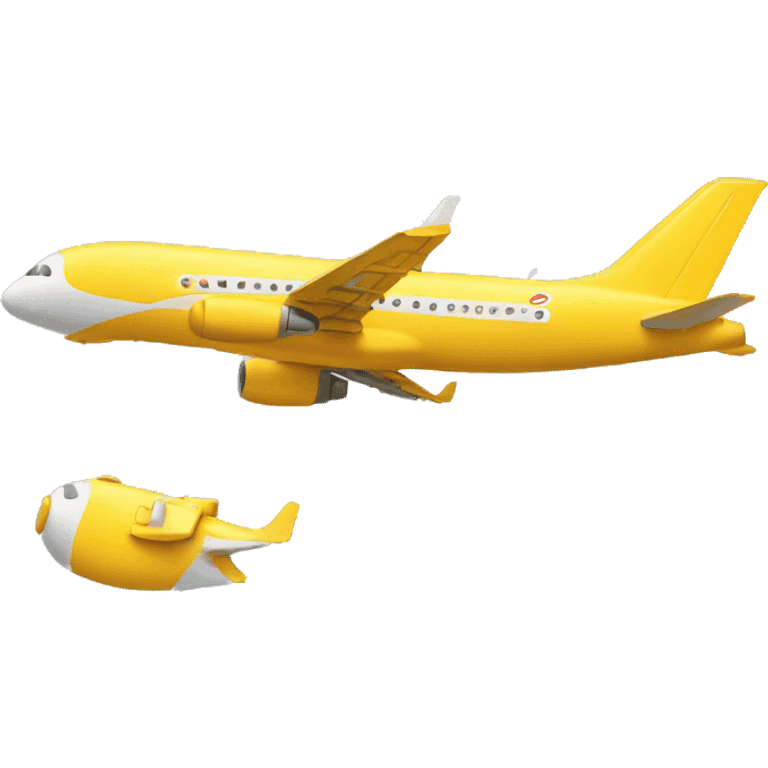 Avião com coração amarelo emoji