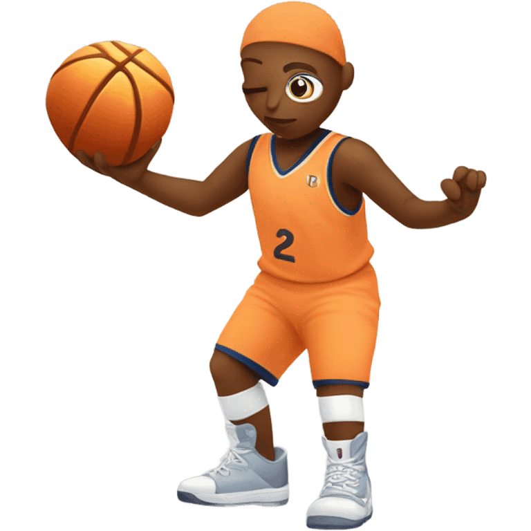 Multiple Humanoid peaches playing basketball  emoji