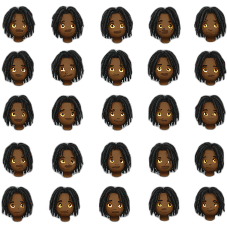 Garçon noir locs emoji