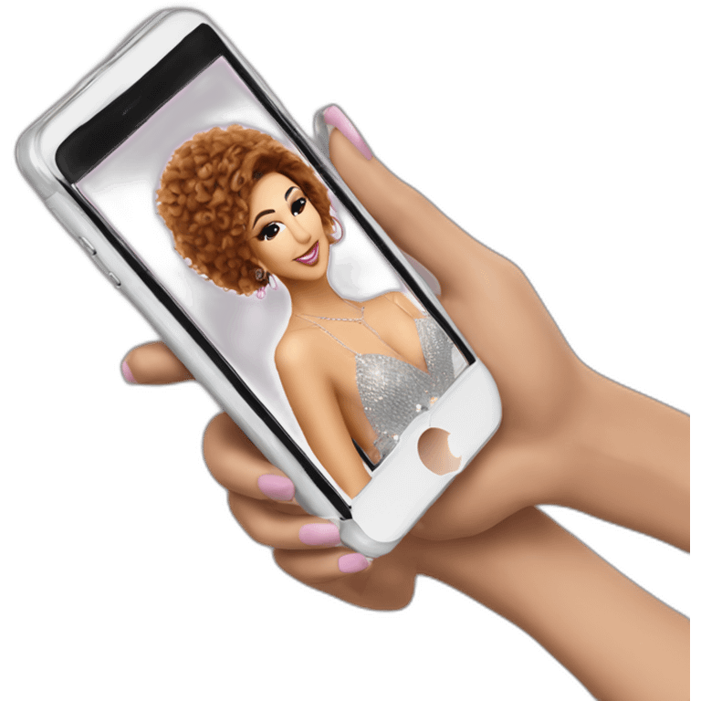 myriam fares playing in her iphone emoji