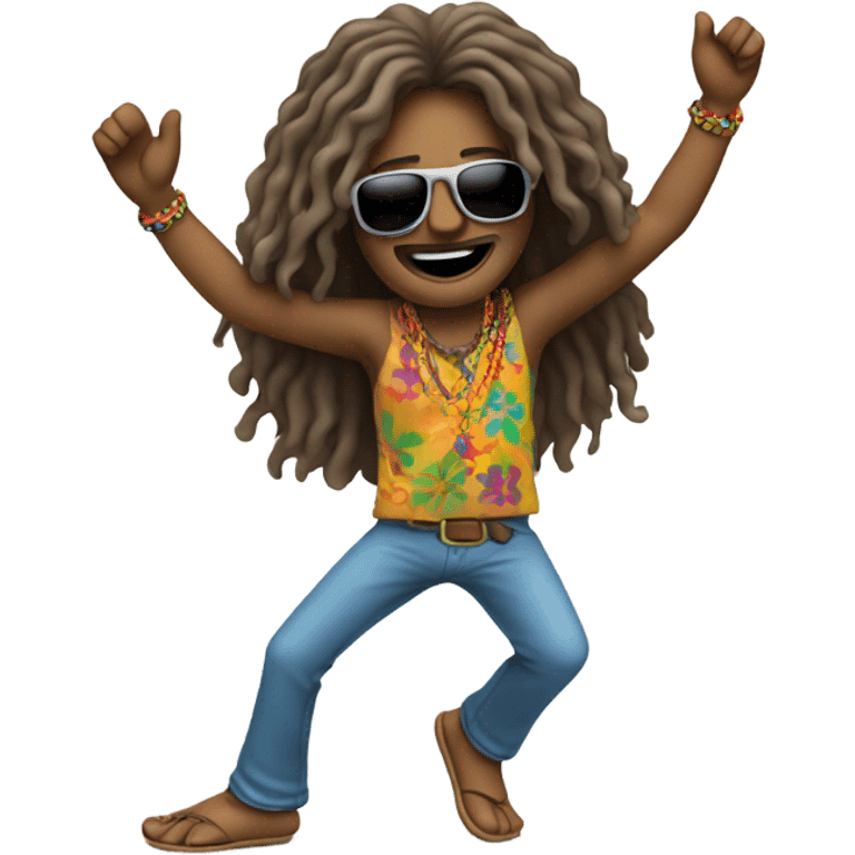 hippy dancing with sunglasses on emoji