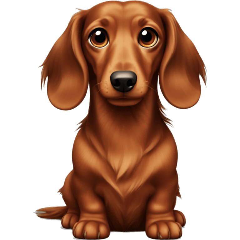 Long-haired brown-reddish dachshund emoji