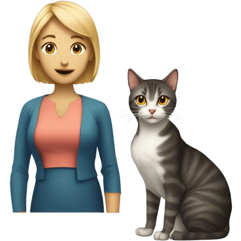 Cat with a woman emoji