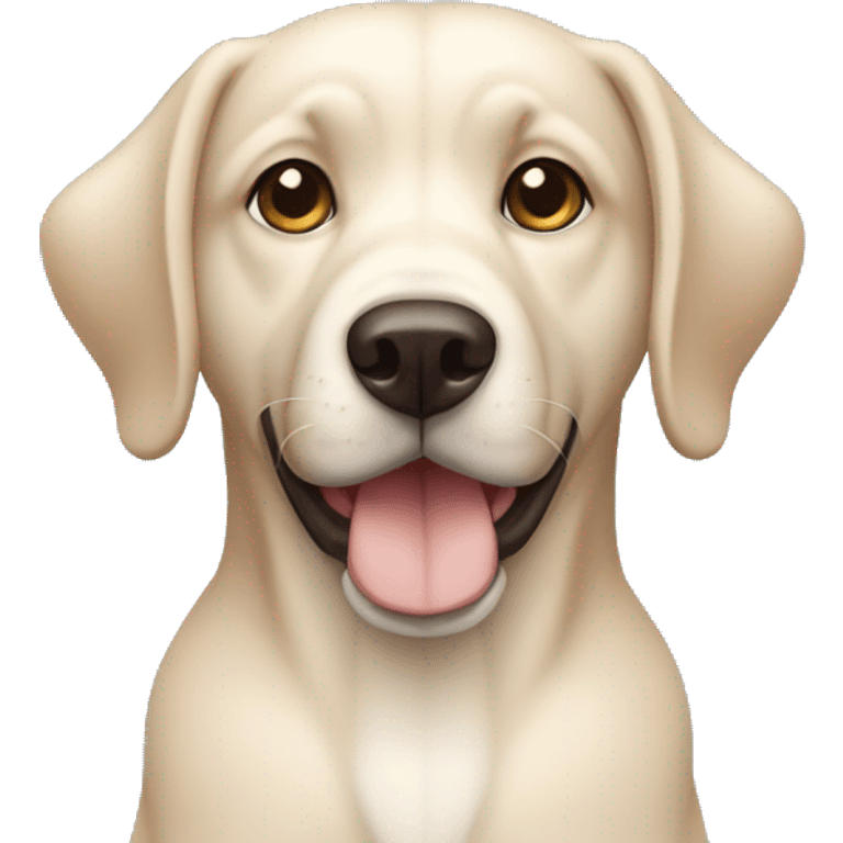 Perro borther color color blanco como beige y ojos azules emoji