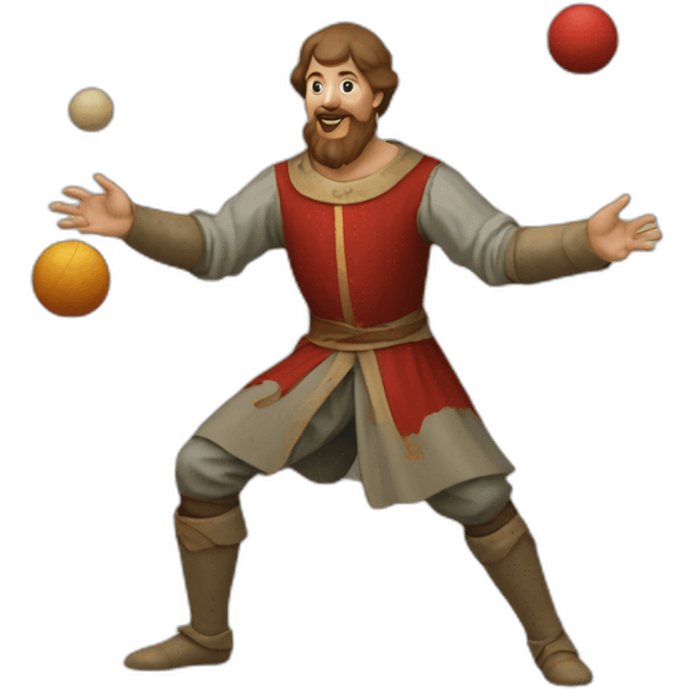 medieval juggler juggling 4 balls emoji