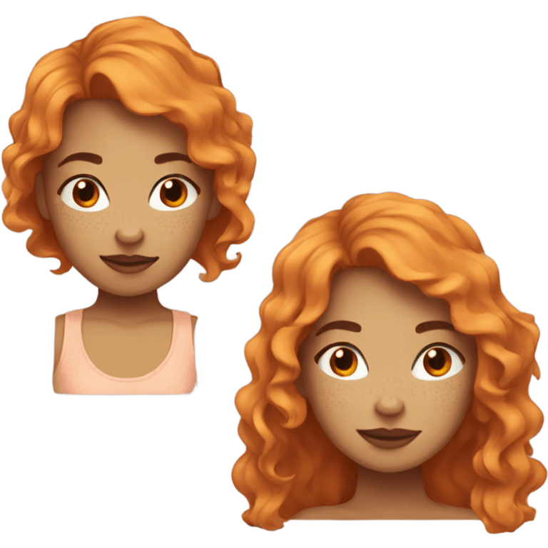 girl with orange and slightly wavy hair, with freckles and normal skin color emoji