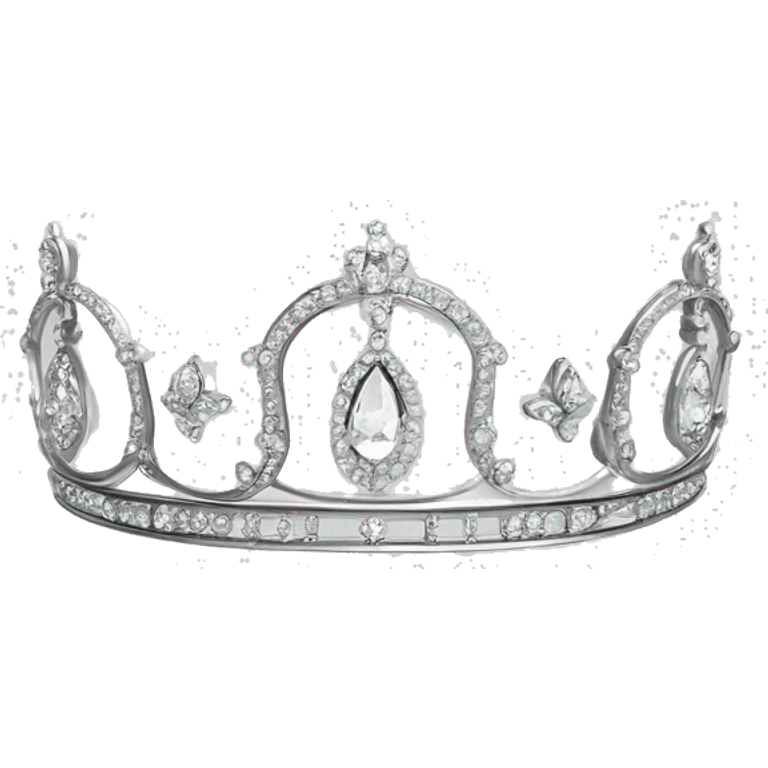 small dainty british diamond tiara silver emoji