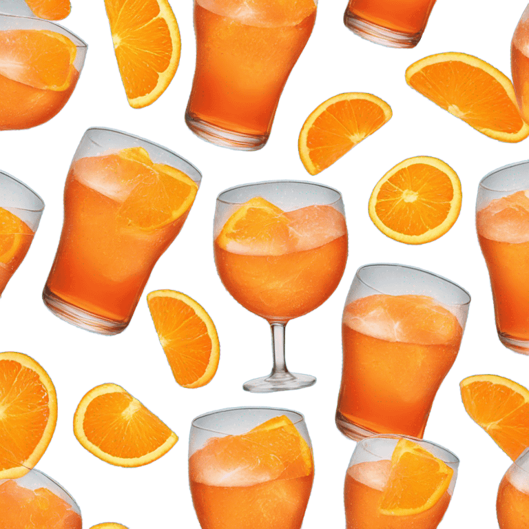 Aperol spritz in a glass with orange  emoji