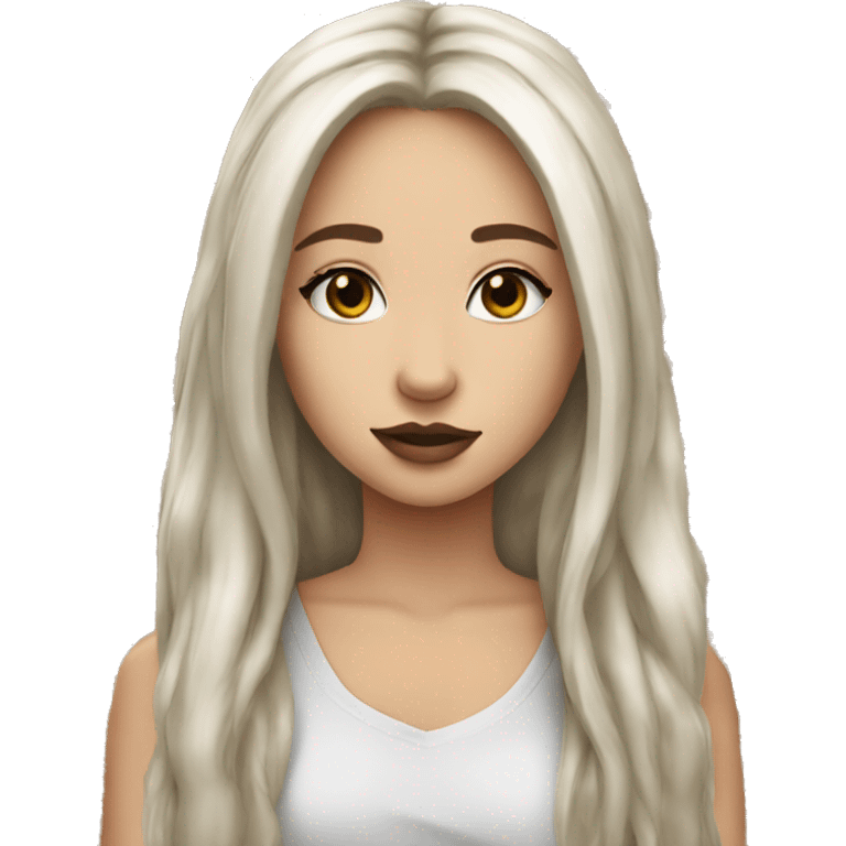 Wolf white girl long bronze hair brown makeup emoji