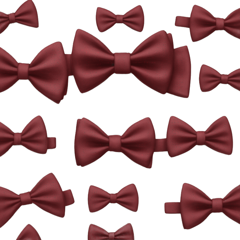 Burgundy bow tie on crème bunny emoji