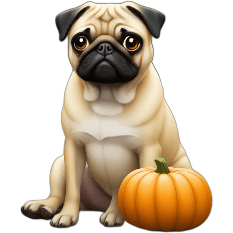 Pumpkin pug emoji