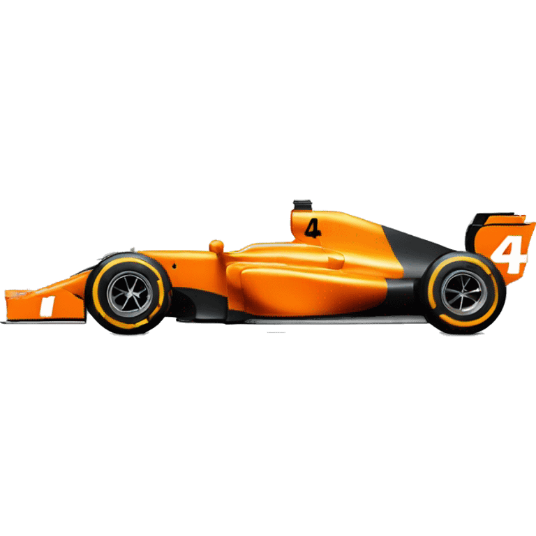  mclaren orange formula 1 car with number 4 emoji