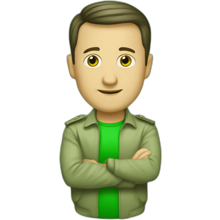 Vladimir Zelensky in green tshopt emoji