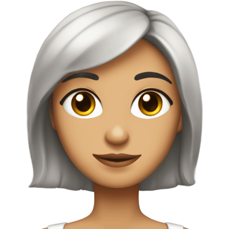 chica pelinegra ojos oscuros, cuerpo completo emoji