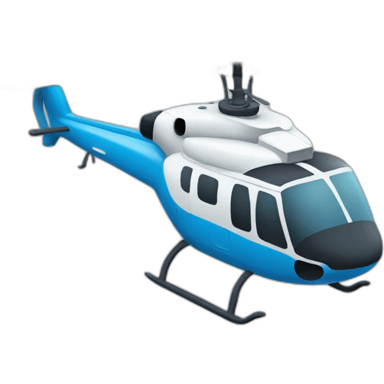 Helicopter with face emoji