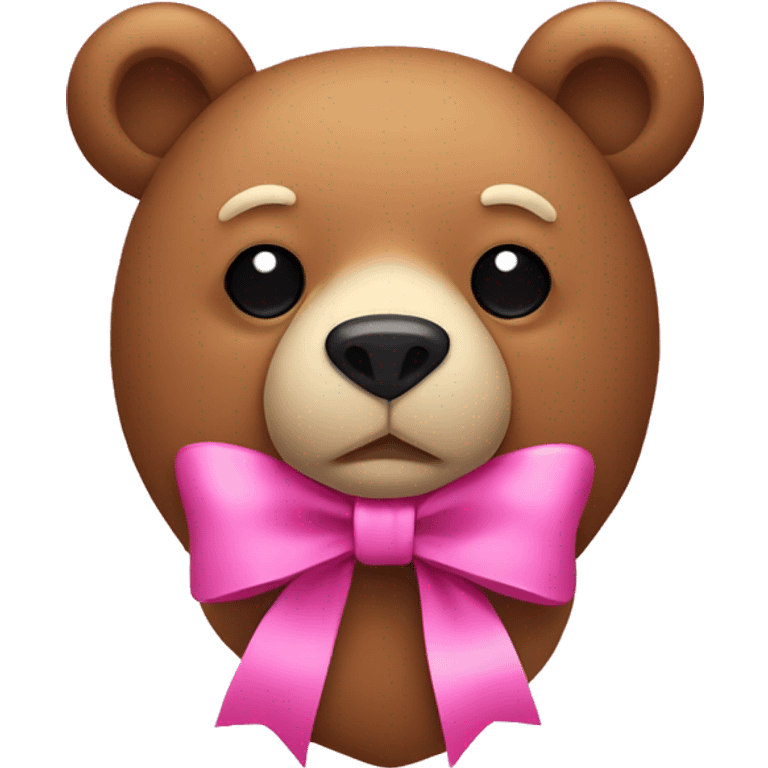 Bear with bow in pink  emoji