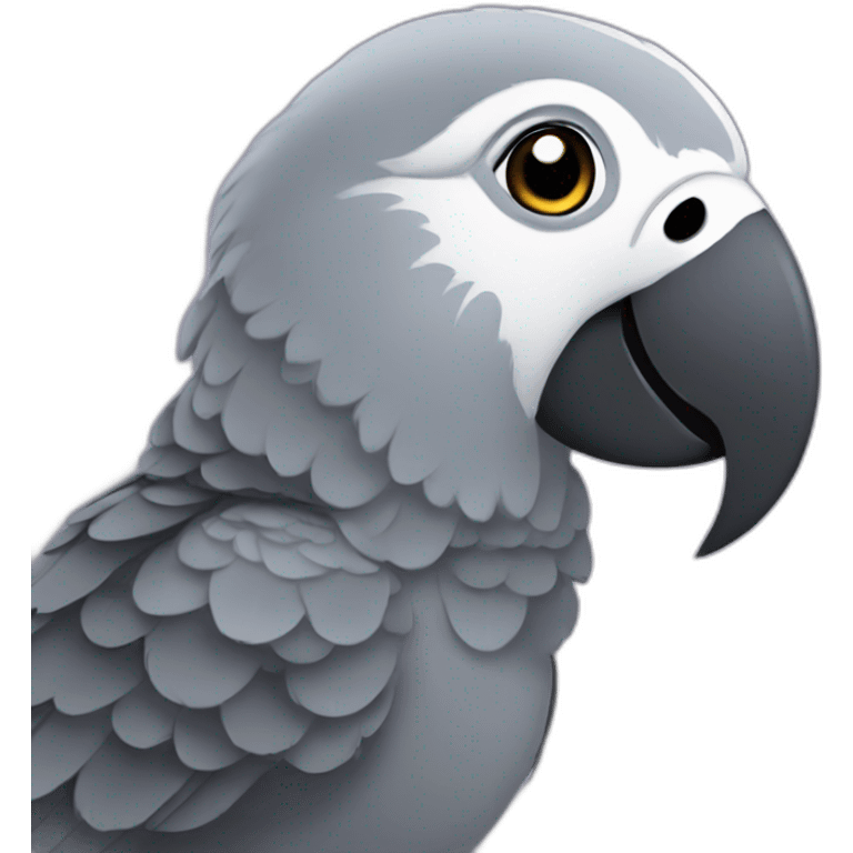 fluffy african grey parrot emoji