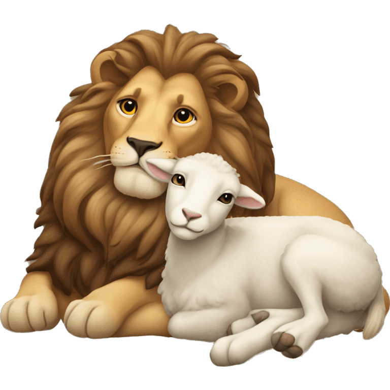 lion and lamb laying down emoji