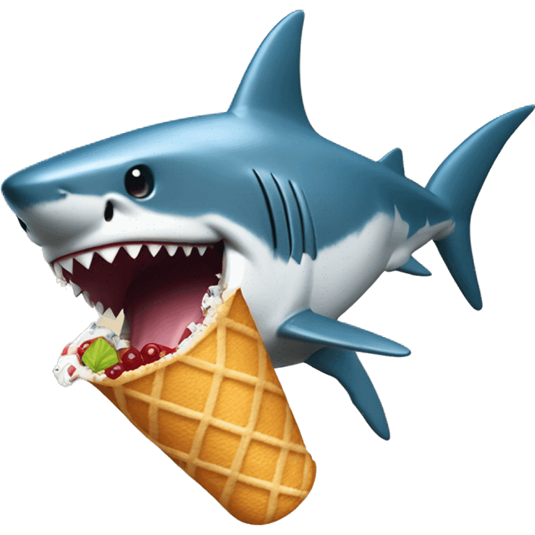 Shark eating a popcycle emoji