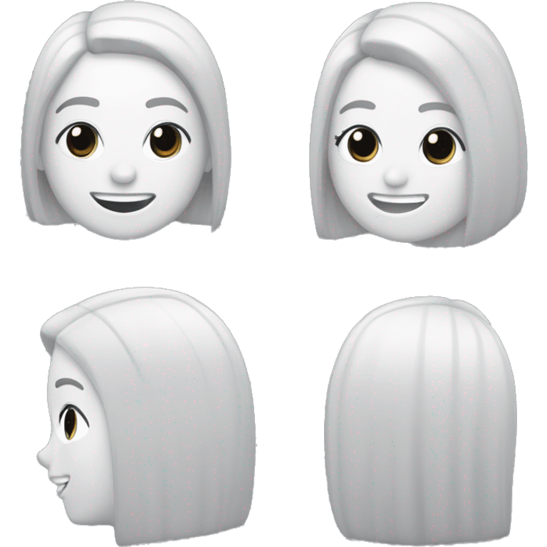 La cara de un humano con piel blanc con pelo alucin y una sonrisa con brackets emoji