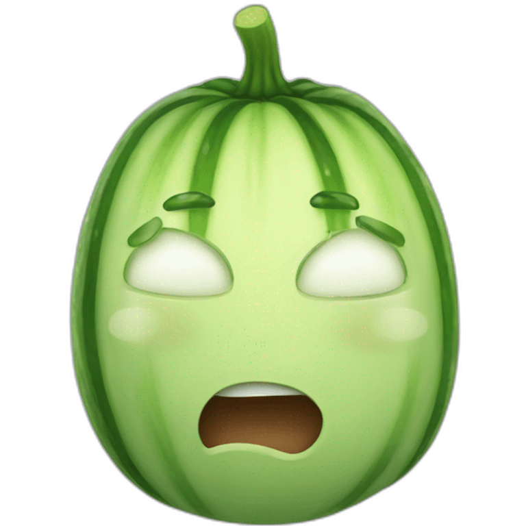 Cucumber face slap emoji