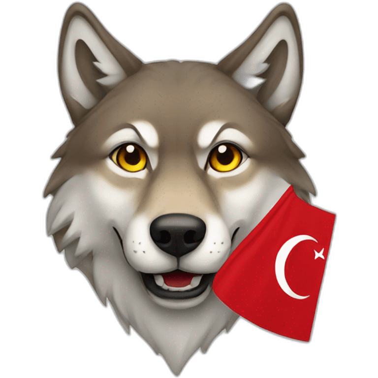 Wolf with turkish flag emoji