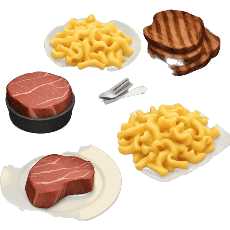 Steak with macaroni and cheese  emoji