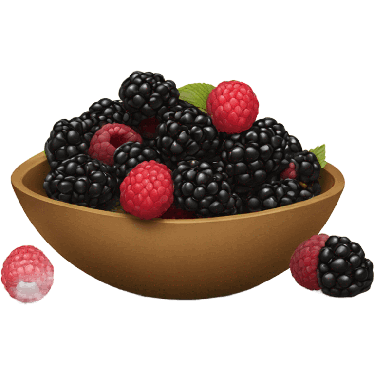 Square bowl of blackberries and raspberries  emoji