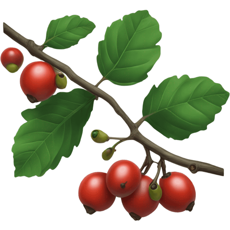 Ripe guarana berries on branch emoji