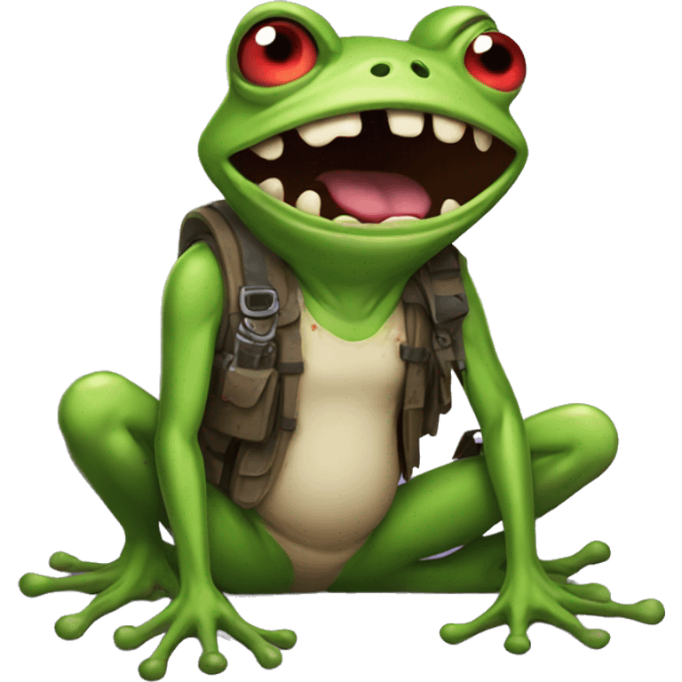 Zombie apocalypse frog emoji