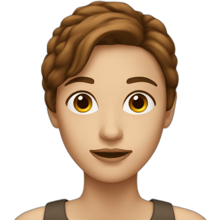 A woman with Brown hair emoji