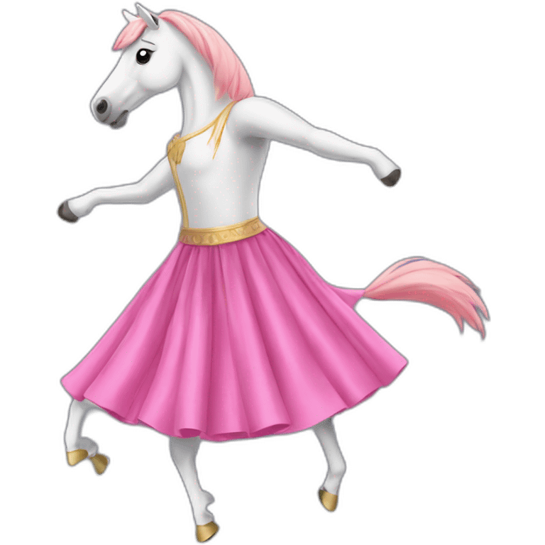 Dancing horse with pink skirt emoji