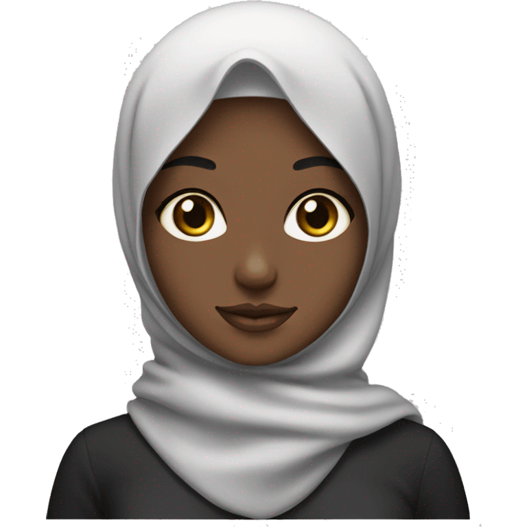 Black hijab girl with a brow hijab and her cat emoji