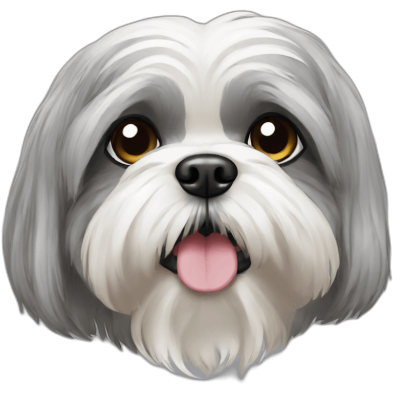 shih tzu grey dog  emoji