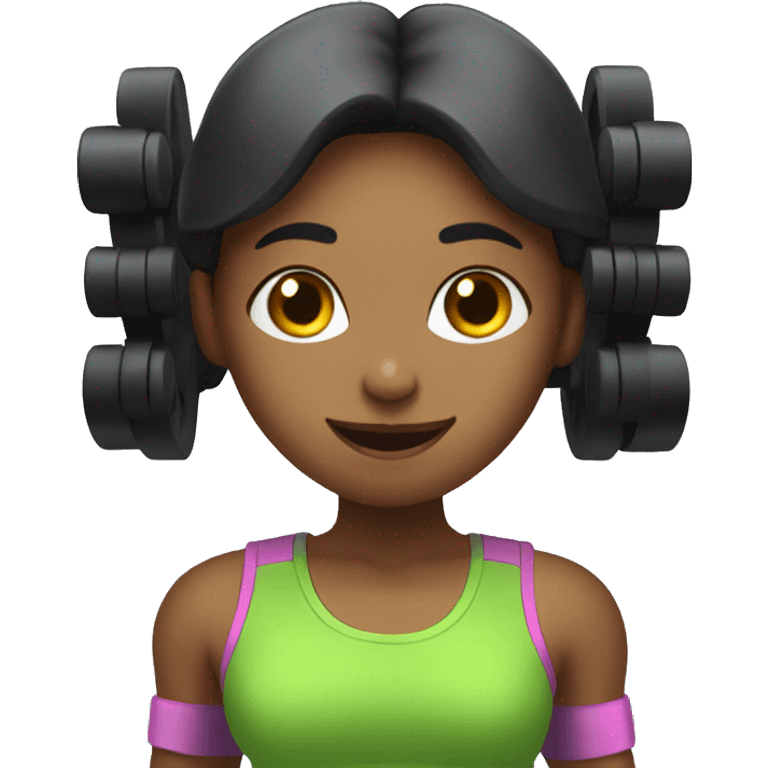 Cute gym girl with dumbbells  emoji