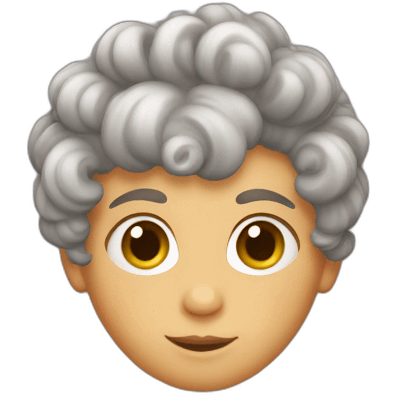 a boy with short brown hair and curlers emoji