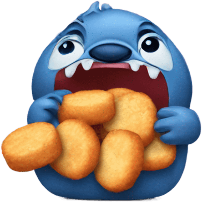 Stitch eating chicken nuggets  emoji