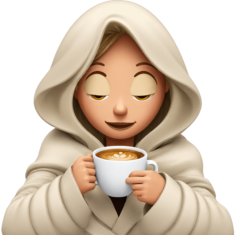 smiling girl enjoying coffee emoji