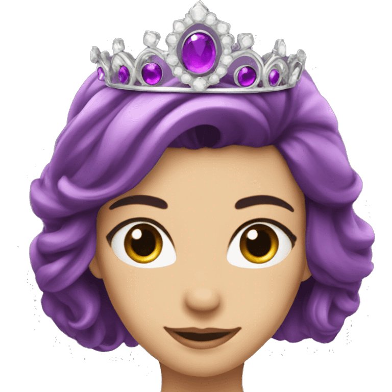 Silver tiara with purple gems  emoji