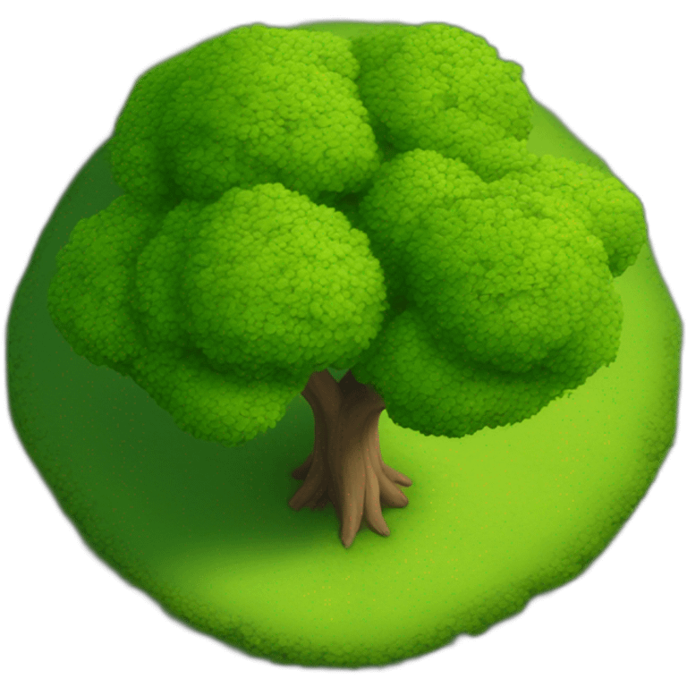 Tree as seen from the sky, looked down from the top, simplified and photorrealistic emoji