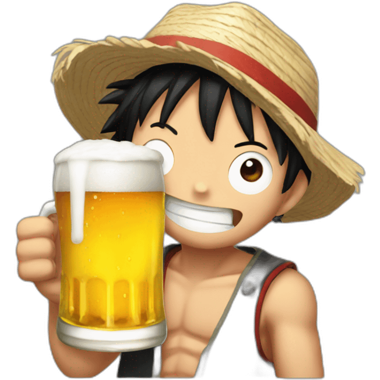 Luffy with beer emoji