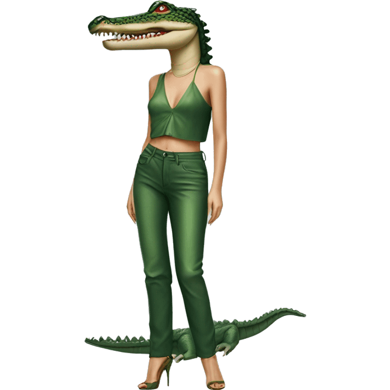 Bella hadid as a crocodile, full body  emoji