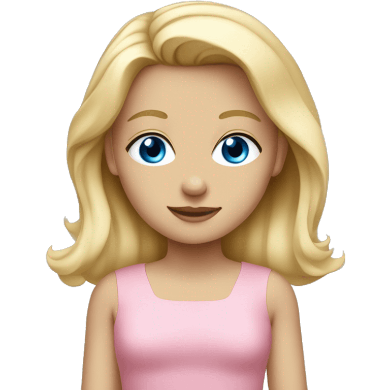 blonde girl with the blue eyes in the pink dress emoji