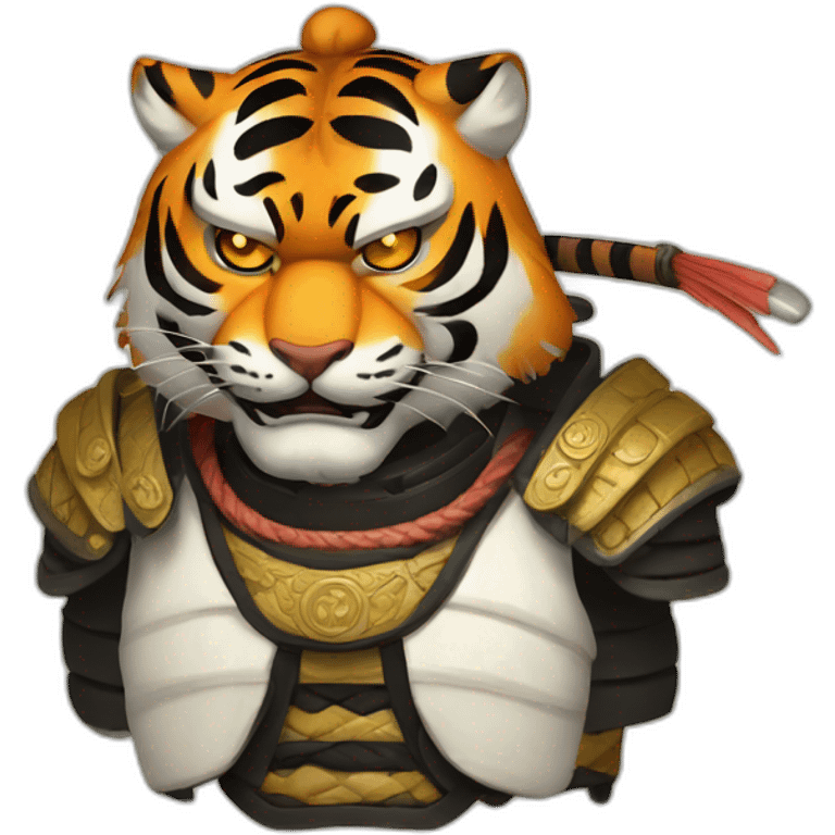 Tiger with evil face  samurai emoji