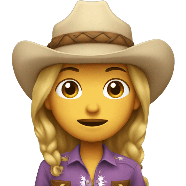 Cowgirl with a tear emoji