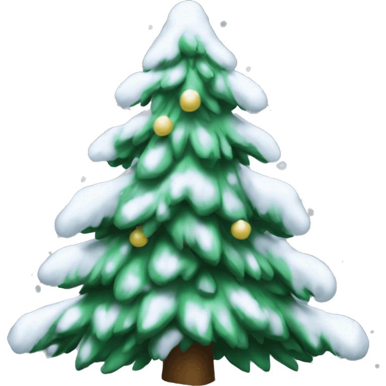 christmas tree with snow emoji