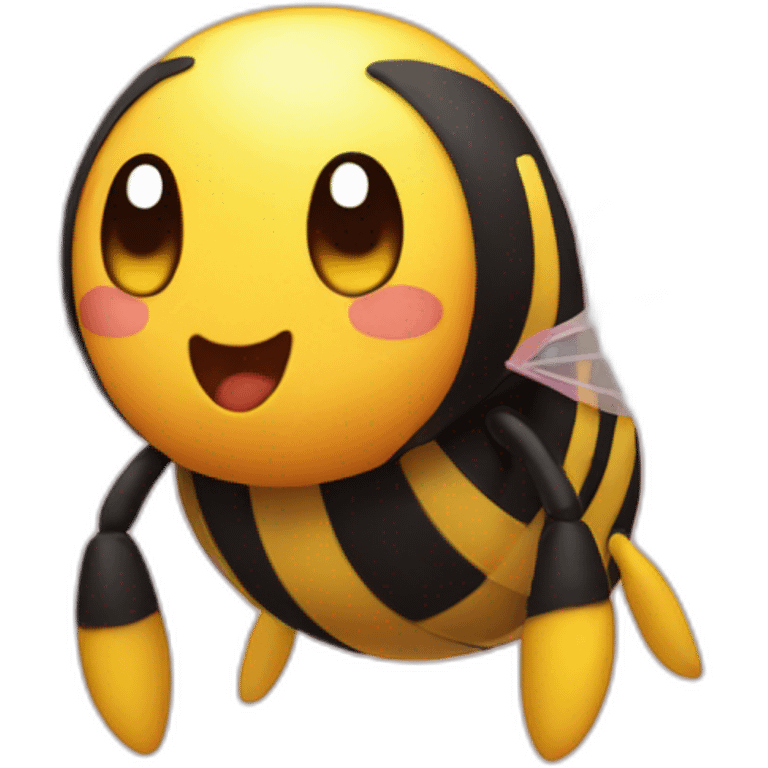 kirby with a bee emoji